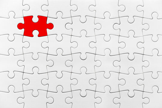 White jigsaw puzzle pattern isolated