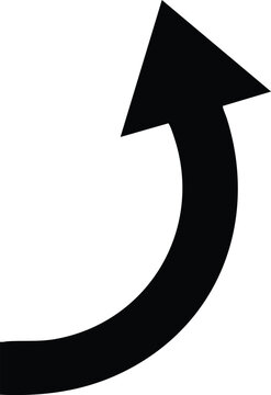 Black Arrow Collection with Straight and Curved Directional Symbols