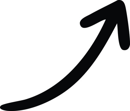 Black Arrow Collection with Straight and Curved Directional Symbols