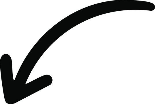 Black Arrow Collection with Straight and Curved Directional Symbols