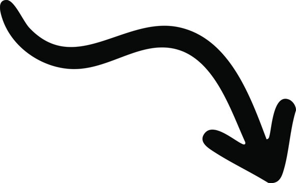 Black Arrow Collection with Straight and Curved Directional Symbols