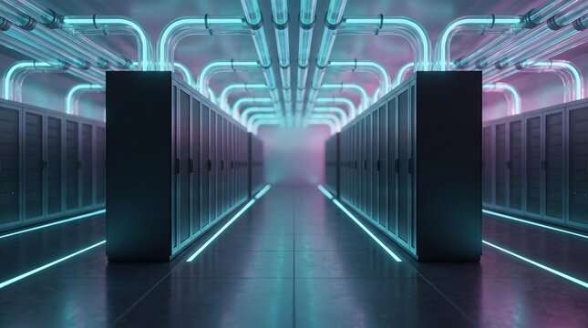 Liquid-cooled server aisle for dense AI compute