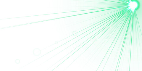 Mint green abstract space background, featuring concentric circular, rings and a, bright starburst lens flare isolated on a transparent background © Trendy_Desing