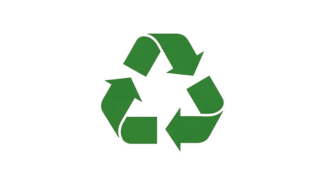 Green recycling symbol isolated on white background with displays green sustainability conservation with illustration