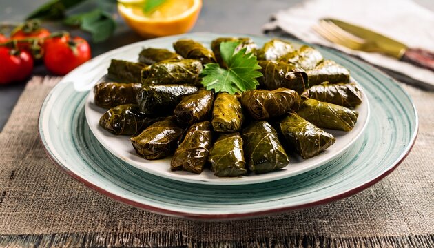 traditional turkish stuffed leaves yaprak sarma