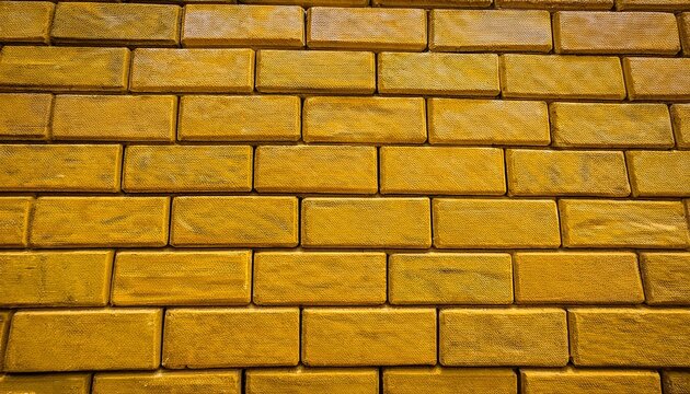 yellow bricks pattern on wall for abstract background