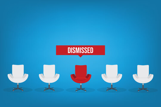 Job Interview Rejection Concept with Dismissed Candidate and Office Chairs
