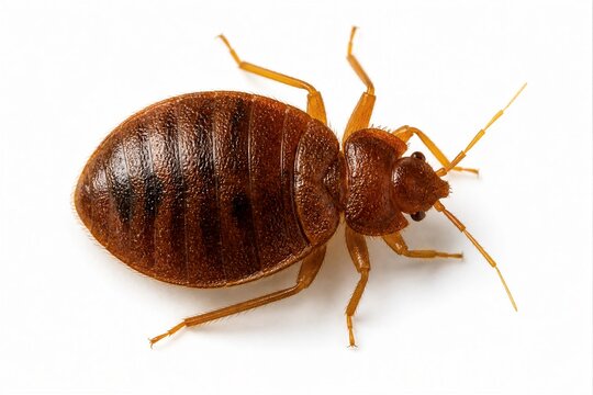 Bed bug close up isolated on plain white background