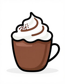 Indulgent Hot Chocolate in Elegant Cup Adorned with Luxurious Whipped Cream and a Sprinkle of Cocoa, Inviting Cozy Winter Indulgence