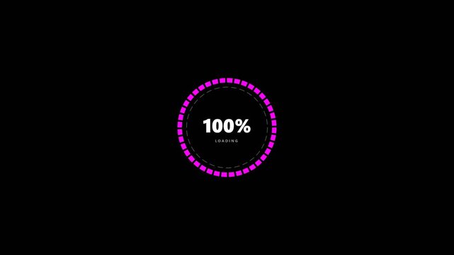 Neon Purple Synthwave Circular Loading Animation Modern Dotted Circular Preloader - 4K Video Loop