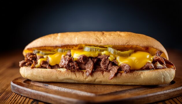 classic philly cheesesteak sandwich served in a toasted hoagie roll philly cheesesteak sandwich