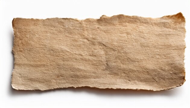 blank piece of handmade textured paper isolated on white background
