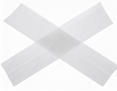 grid pattern made of white masking tape isolated on white background