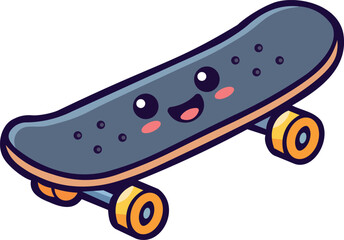 Cute kids skateboard character with wheels icon © FOTO_LANA