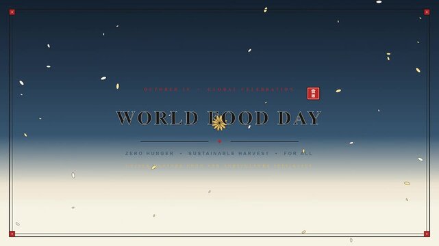 World Food Day Motion Graphics Sustainable Harvest and Zero Hunger Concept