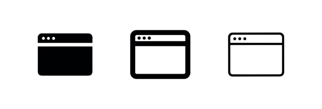 Web browser window interface icons