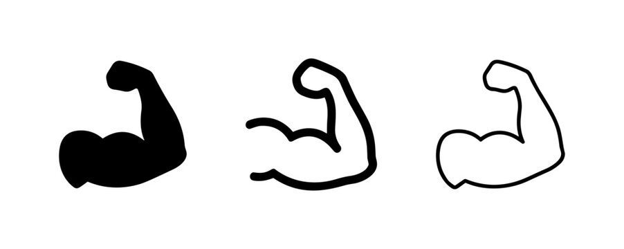 Bicep muscle icon set