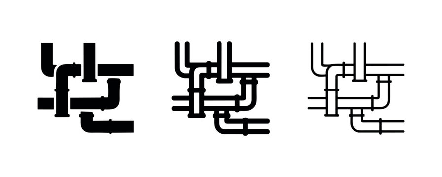 Industrial pipe network system icon