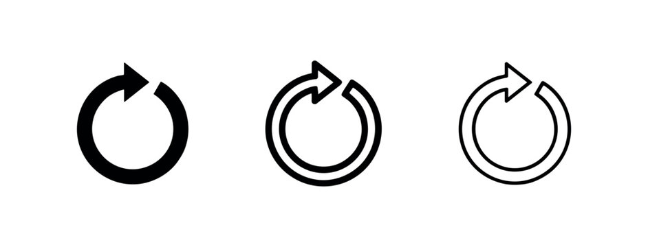 Circular rotation arrow reset icons