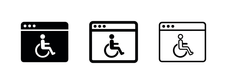 Web Accessibility and Digital Inclusion Browser Icon Set