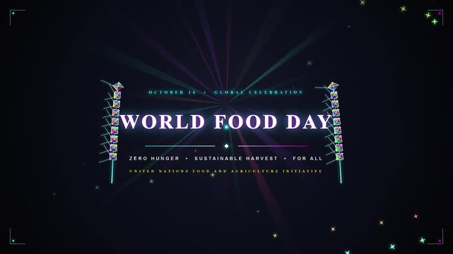 World Food Day Celebration Motion Graphic Abstract Prismatic Harvest Concept
