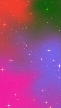 Abstract colorful gradient background with sparkling stars and glowing light effects.