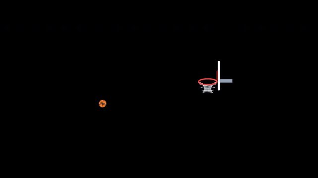 Missed Basketball Shot Hitting the Rim Animation Graphic