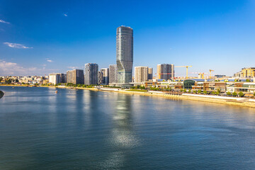 Obraz premium Belgrade Waterfront Panorama from the Sava River, Serbia