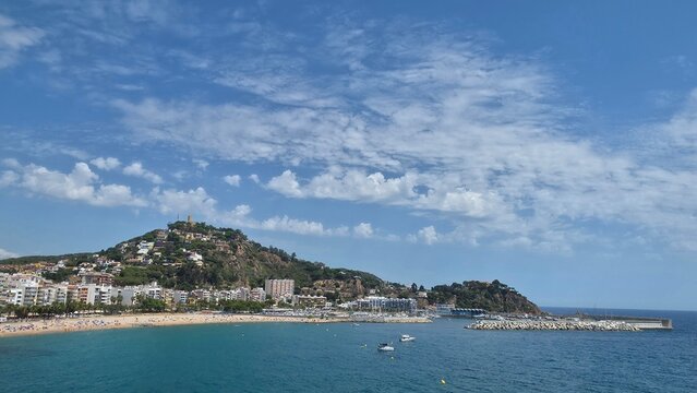 Blanes, Catalonia, Spain, vertical landscape with copy space