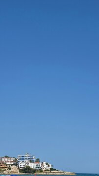 Blanes, Catalonia, Spain, vertical landscape with copy space