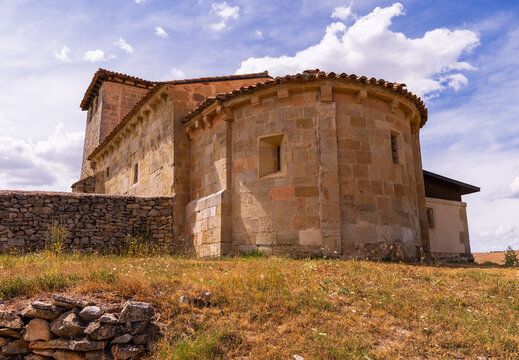 Iglesia de San Pedro in Cubillo de Ojeda is Catholic church in province of Palencia. Spain. Located in small village of Cubillo de Ojeda, in highland part of the comarca of Ojeda