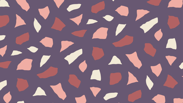 Seamless vector terrazzo pattern repeating mosaic flakes and tiles