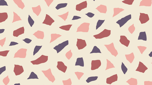 Seamless vector terrazzo pattern repeating mosaic flakes and tiles