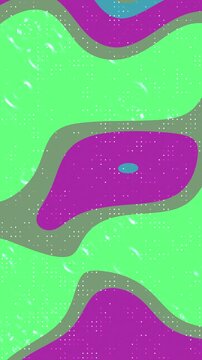 Abstract background with flowing organic shapes in vibrant green and purple colors.