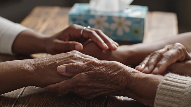 Intergenerational Hands Holding Comfort Support and Connection