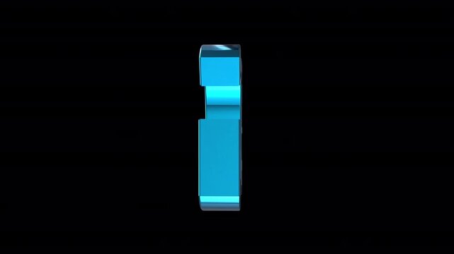 Rotating 3D 5G symbol in blue, isolated on transparent background with alpha channel, seamless loop animation for mobile network and wireless technology