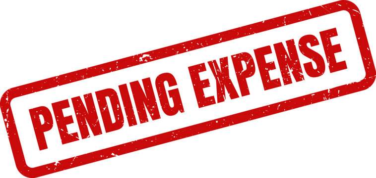 Red Pending Expense Rubber Stamp Impression on White Background Illustrating Financial Or Business