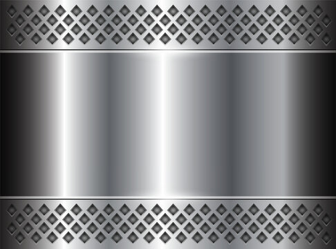 Metallic silver background with diagonal mesh texture, modern carbon fiber geometric background.