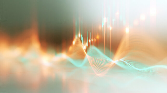 Financial Data Chart and Abstract Stock Market Waves