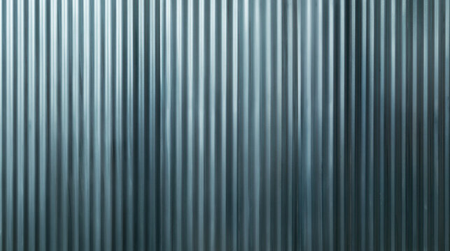 Corrugated Metal Texture Background with Vertical Ribbed Pattern
