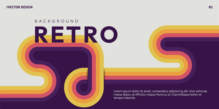 Retro vintage 70s style stripes background poster lines. shapes vector design graphic 1970s retro background. abstract stylish 70s era line frame illustration	