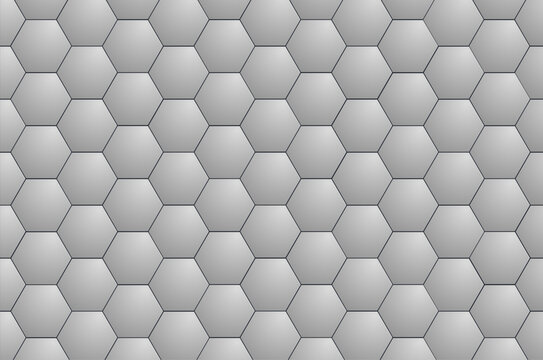 Gray hexagon pattern background, minimalist simple geometric grey honeycomb texture, 3D vector illustration.