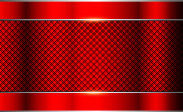 Metallic red background with diagonal mesh texture, modern carbon fiber geometric background.