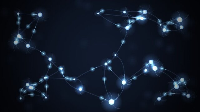 Neural Network Neurons Firing Impulses Seamless Loop