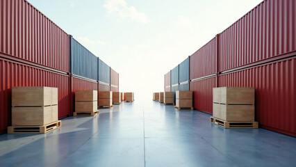 Fototapeta premium Logistics Bottleneck Showing Supply Chain Disruption