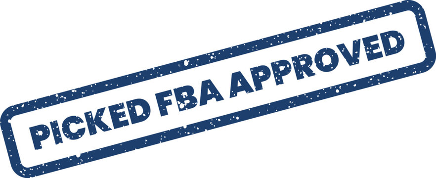 Picked fba approved rubber stamp style illustration with grunge texture for online retail order shipping