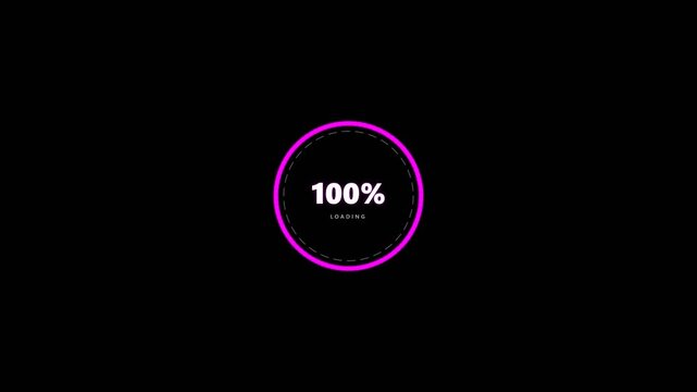 Neon Purple Synthwave Circular Loading Animation Rotating Segmented Ring - 4K Video Loop