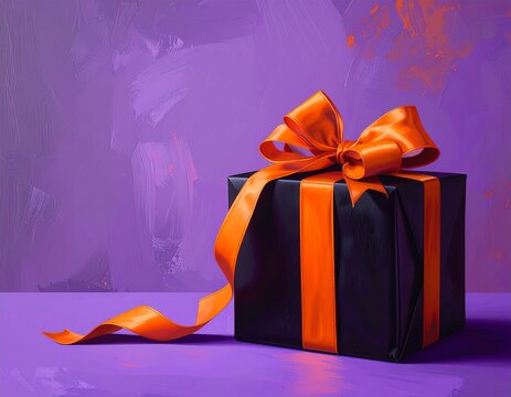 Paquet cadeau, ambiance Halloween, espace texte