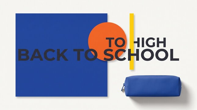 modern minimalist back to school poster with pencil case
