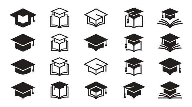 Education and university graduation icons.